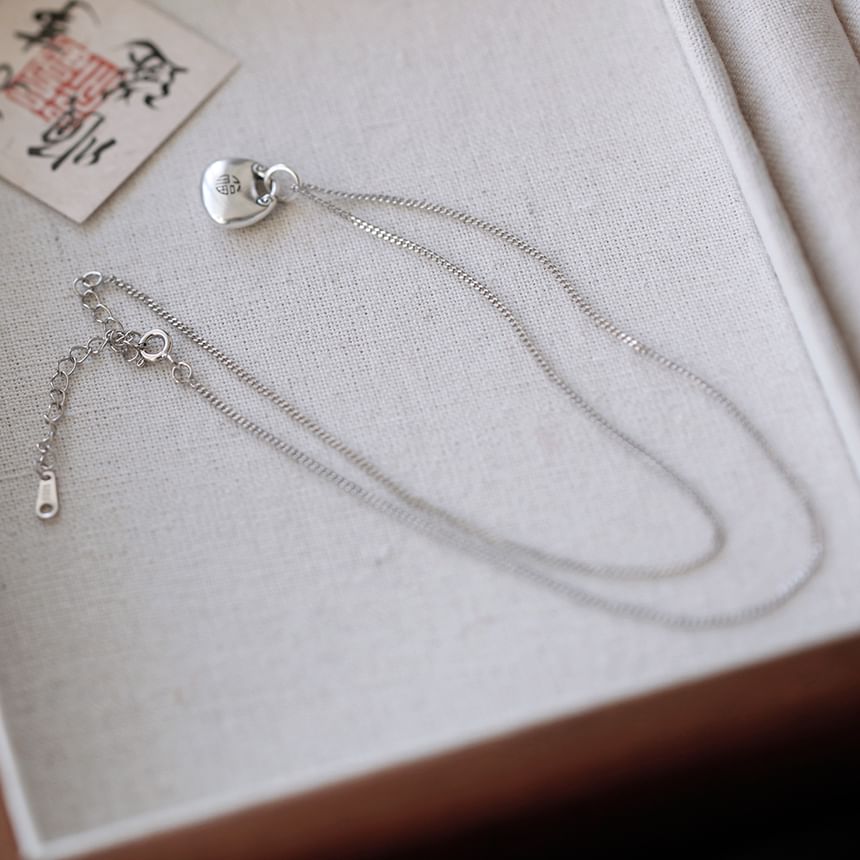 Necklace Lock Pendant Silver FashionChic