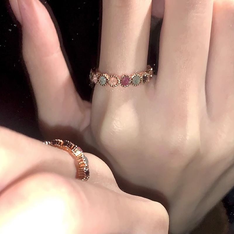 Gemstone Ring Faux Open FashionChic