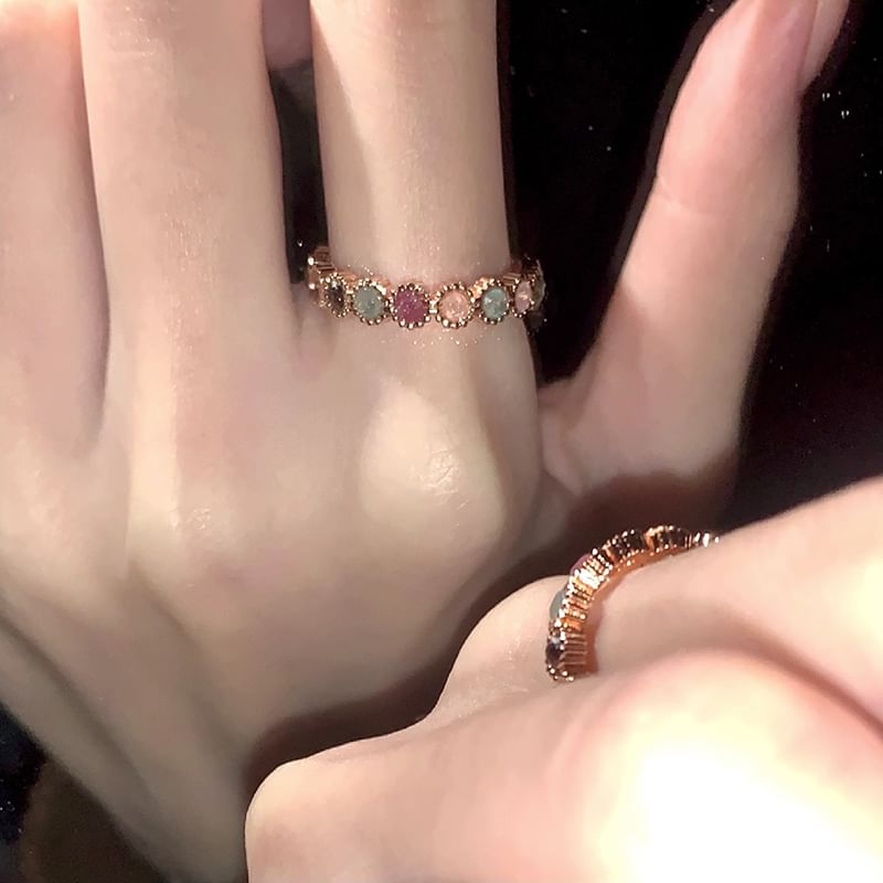 Gemstone Ring Faux Open FashionChic