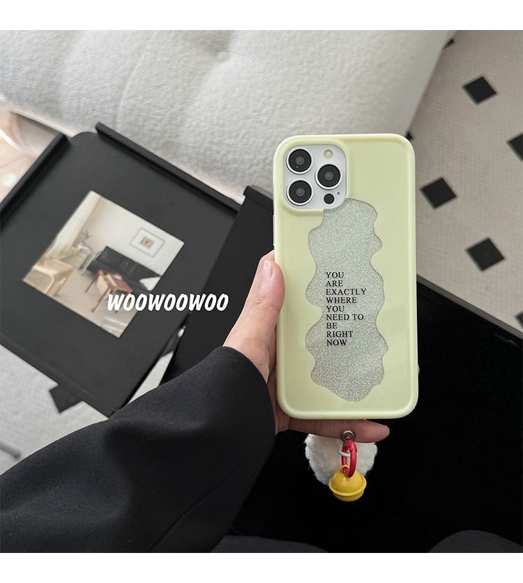 Phone Case Lettering Pom Bell FashionChic
