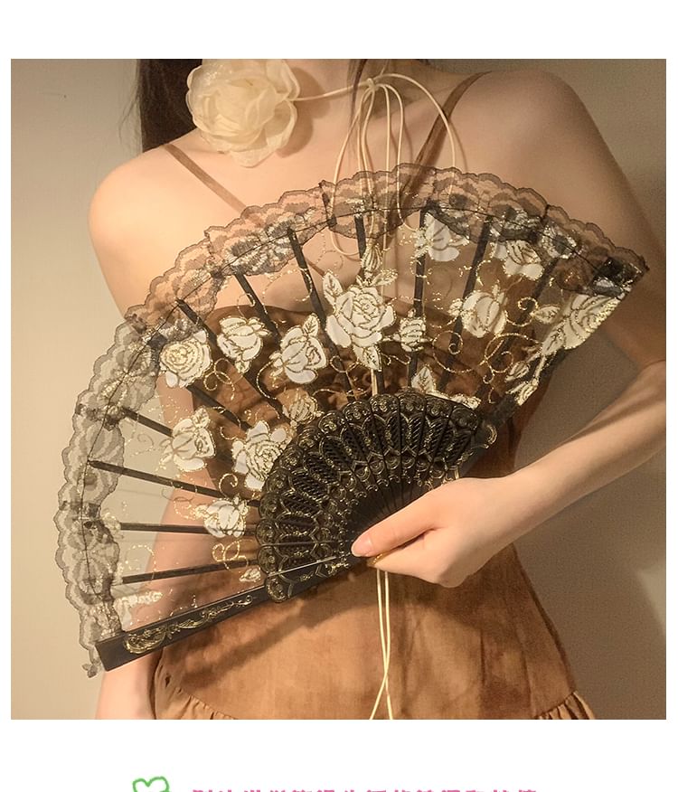 Set Hand Floral Choker / Foldable Fan Designs) (Various Lace FashionChic