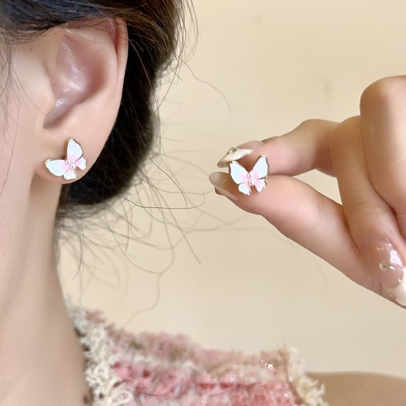 Alloy Floral Earring Stud Butterfly / FashionChic