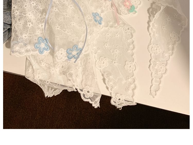 Bandana Embroidered Flower Lace FashionChic