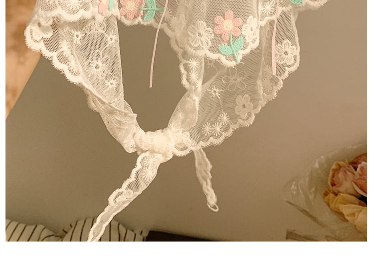 Bandana Embroidered Flower Lace FashionChic