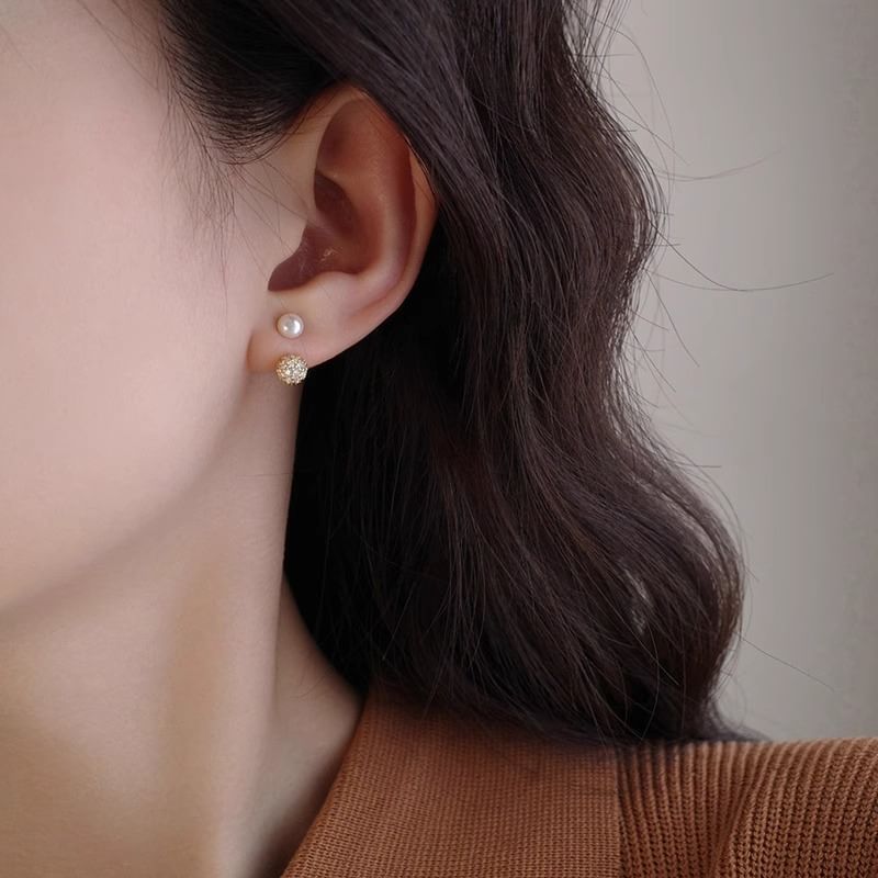 Jacket Faux Rhinestone Pearl Ear FashionChic