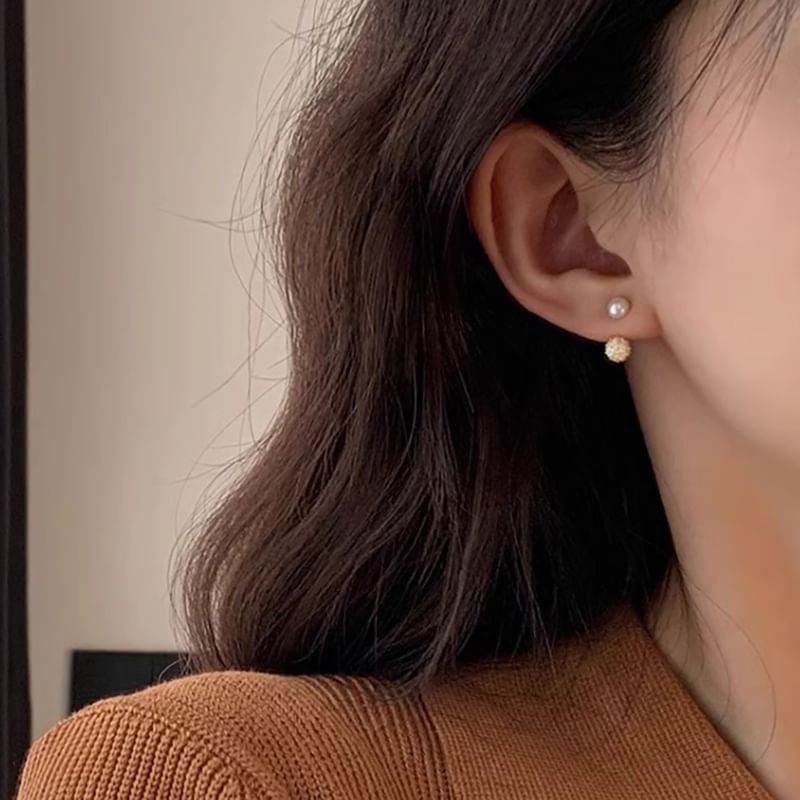 Jacket Faux Rhinestone Pearl Ear FashionChic