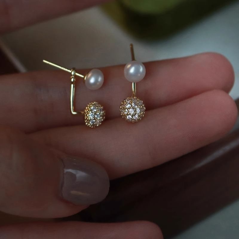 Jacket Faux Rhinestone Pearl Ear FashionChic