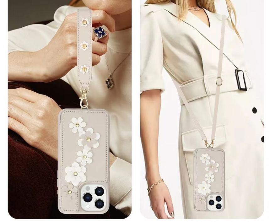 Leather Faux Phone Floral Case FashionChic