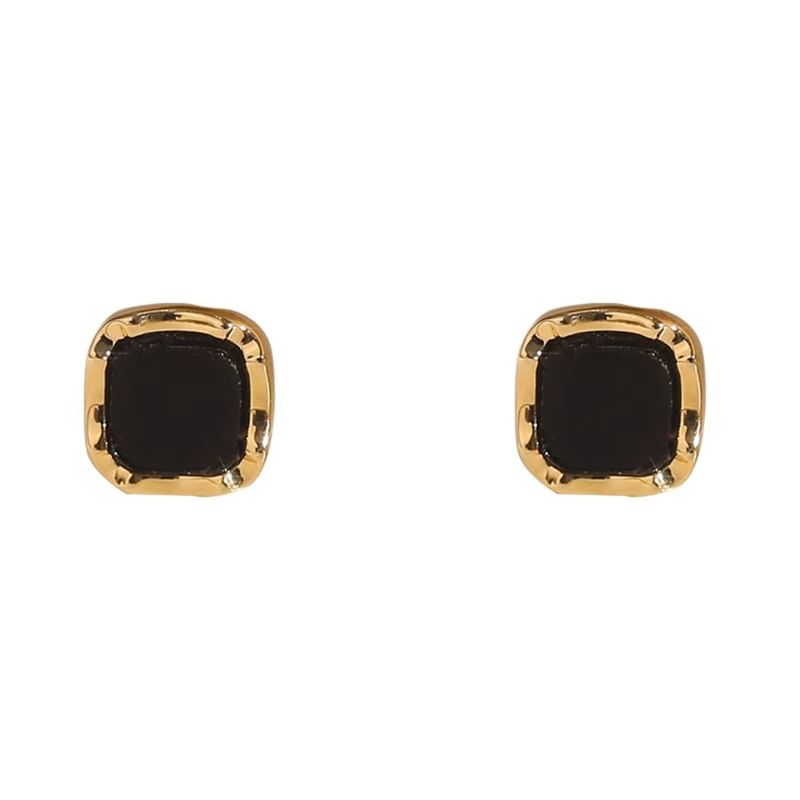 Silver Ear Square Stud Sterling FashionChic