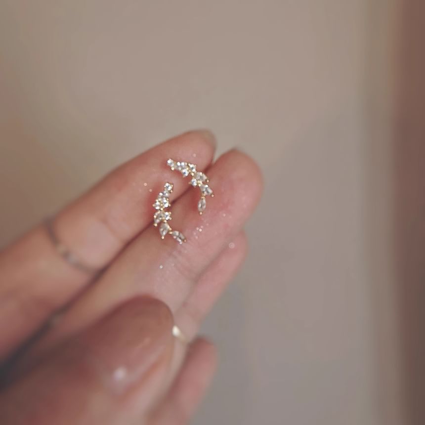 Stud Silver Sterling Ear Rhinestone FashionChic