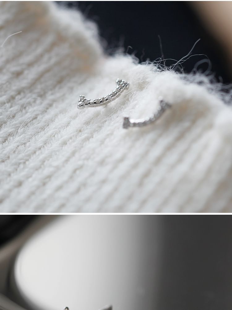 Stud Silver Earring Rhinestone Sterling FashionChic