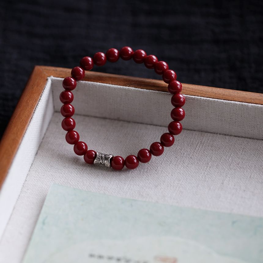 Beaded Bracelet Silver Charm FashionChic