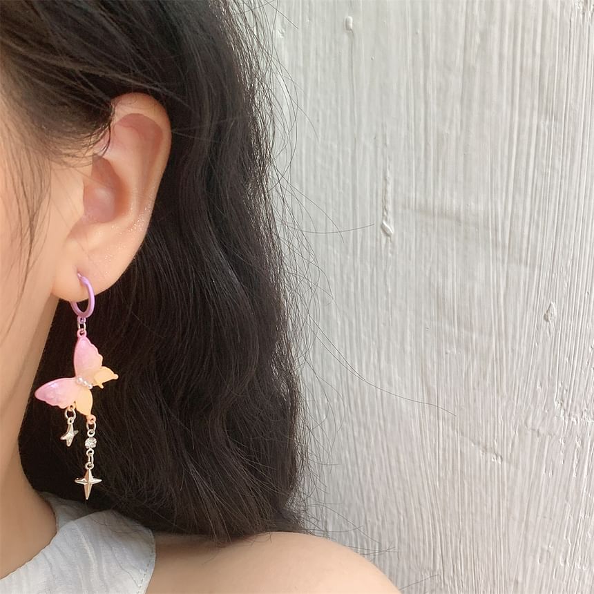Drop Butterfly Earring Fringed Star Huggie FashionChic