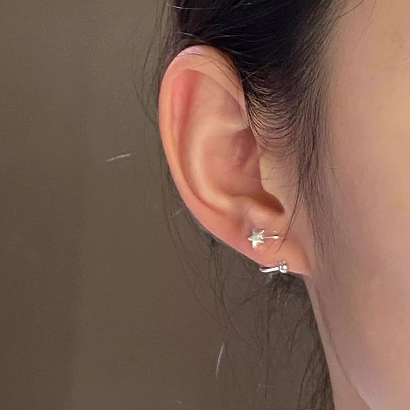 Heart Bead / Jacket Ear Alloy Star FashionChic