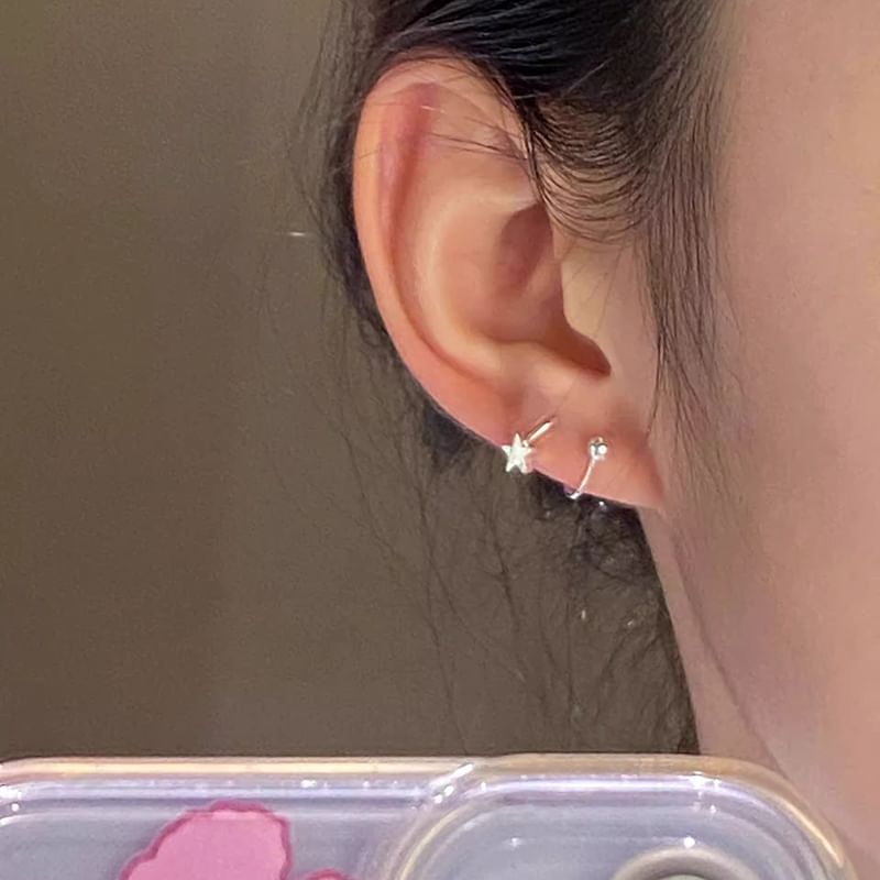 Heart Bead / Jacket Ear Alloy Star FashionChic