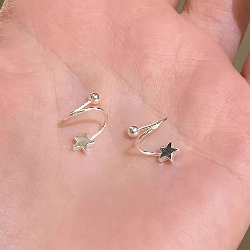 Heart Bead / Jacket Ear Alloy Star FashionChic