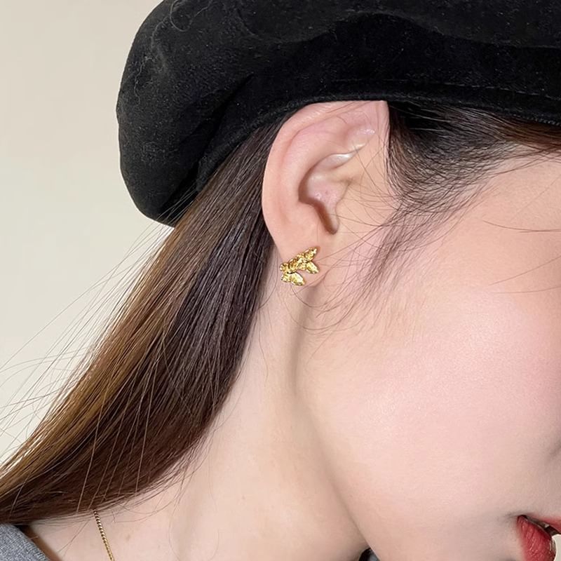 Stud Earring Sterling 925 Butterfly Silver FashionChic