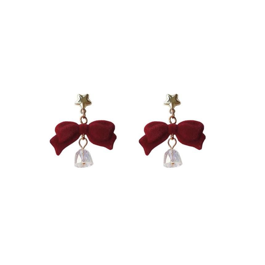 Alloy Earring Flocking Bell Dangle Bow FashionChic