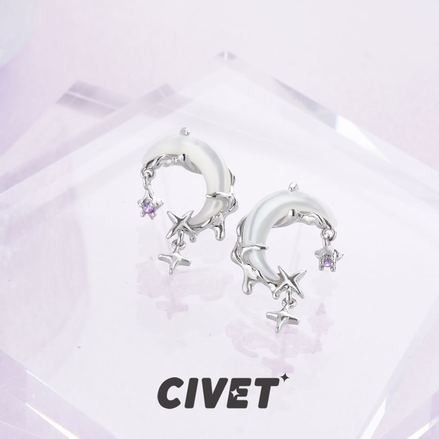 Star Ear Alloy Drop Moon Rhinestone Cuff / Earring FashionChic