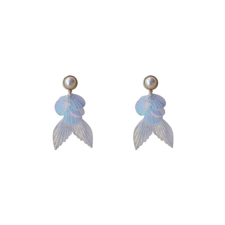 Pearl Mermaid Earring Drop / Clip-On Tail Faux FashionChic