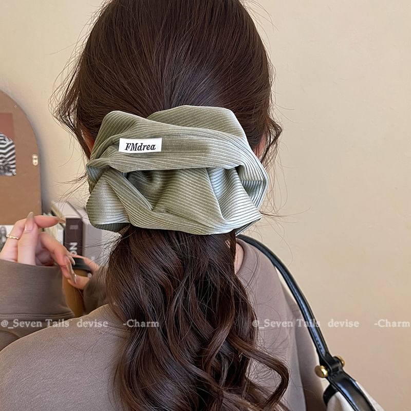 Label Scrunchie Lettering Striped FashionChic
