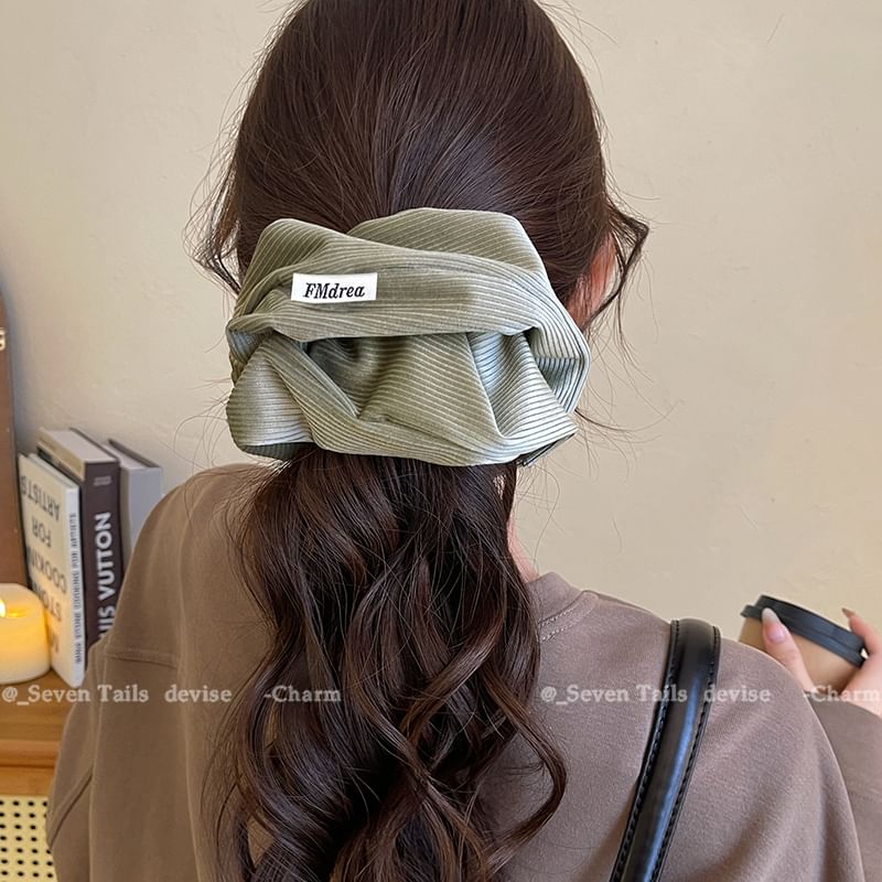 Label Scrunchie Lettering Striped FashionChic