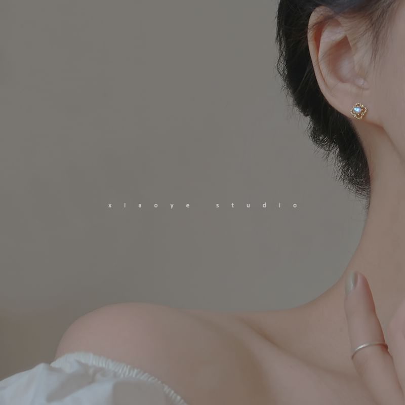 Clover Sterling S925 Silver Earring Rhinestone Stud FashionChic