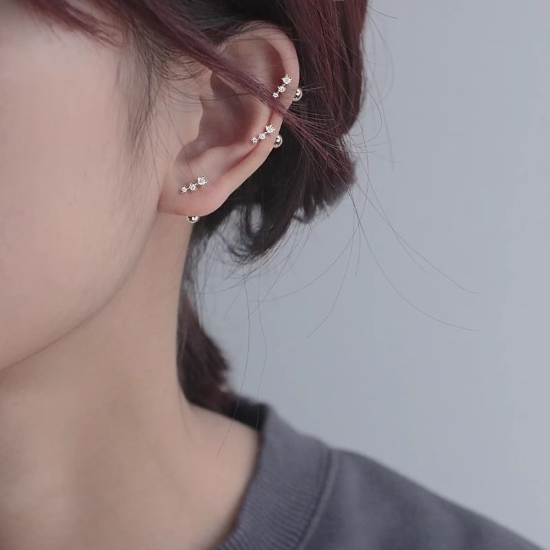Star Rhinestone Jacket Ear Alloy FashionChic