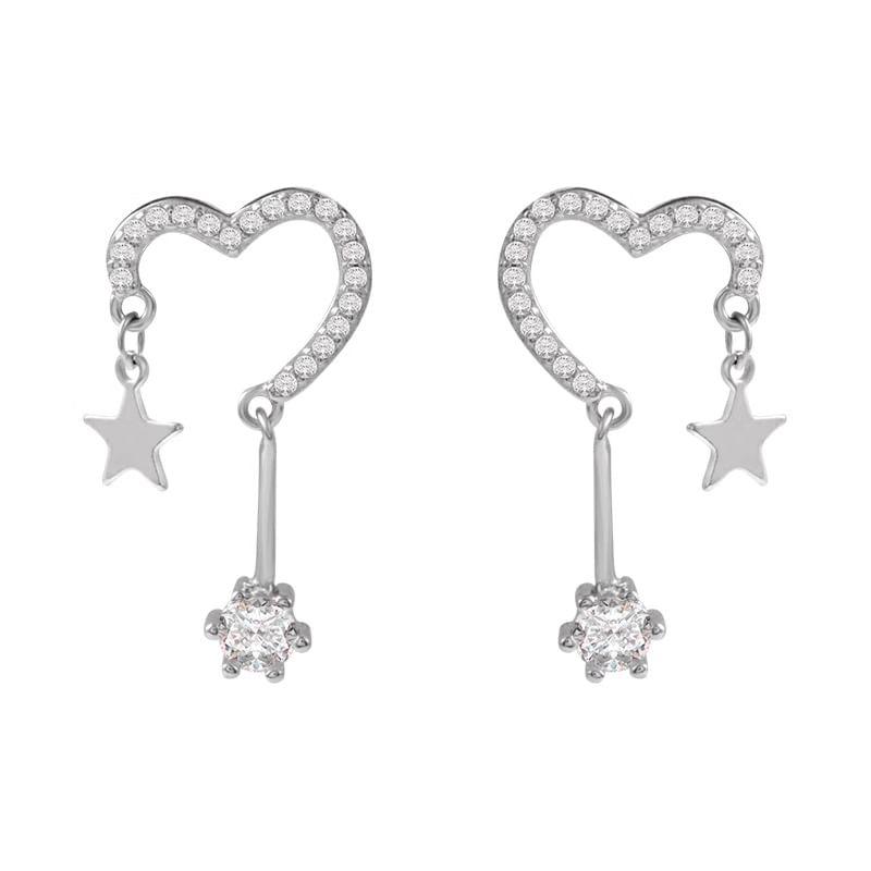 Alloy Star Earring Drop Heart FashionChic
