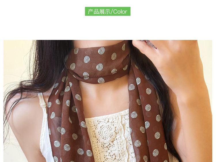 Scarf Narrow Dot Polka FashionChic