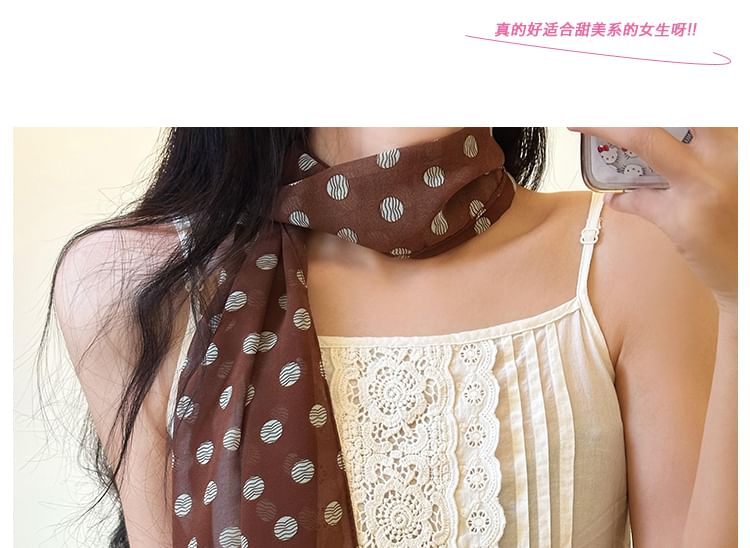 Scarf Narrow Dot Polka FashionChic