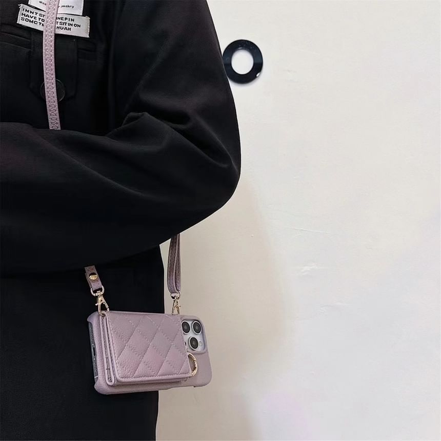 Lanyard Case Phone Holder Leather Card Faux with FashionChic