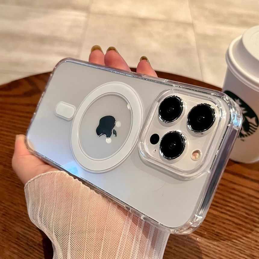 MagSafe) Phone with (Compatible Transparent Case Magnetic FashionChic