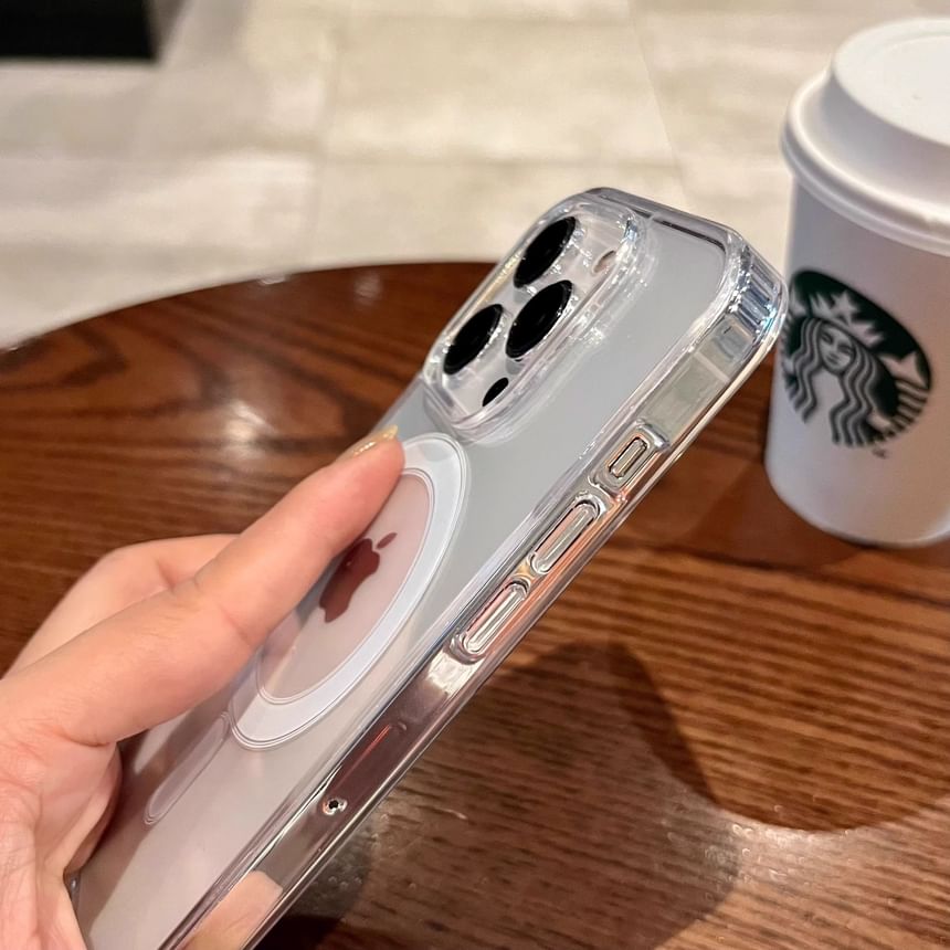 MagSafe) Phone with (Compatible Transparent Case Magnetic FashionChic