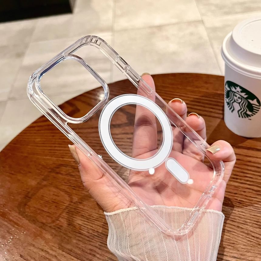 MagSafe) Phone with (Compatible Transparent Case Magnetic FashionChic