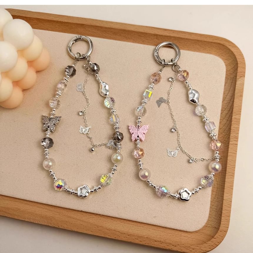 Crystal Strap Pearl Butterfly Phone Faux FashionChic