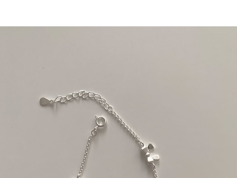 Silver / Sterling String 925 Bracelet Bow FashionChic