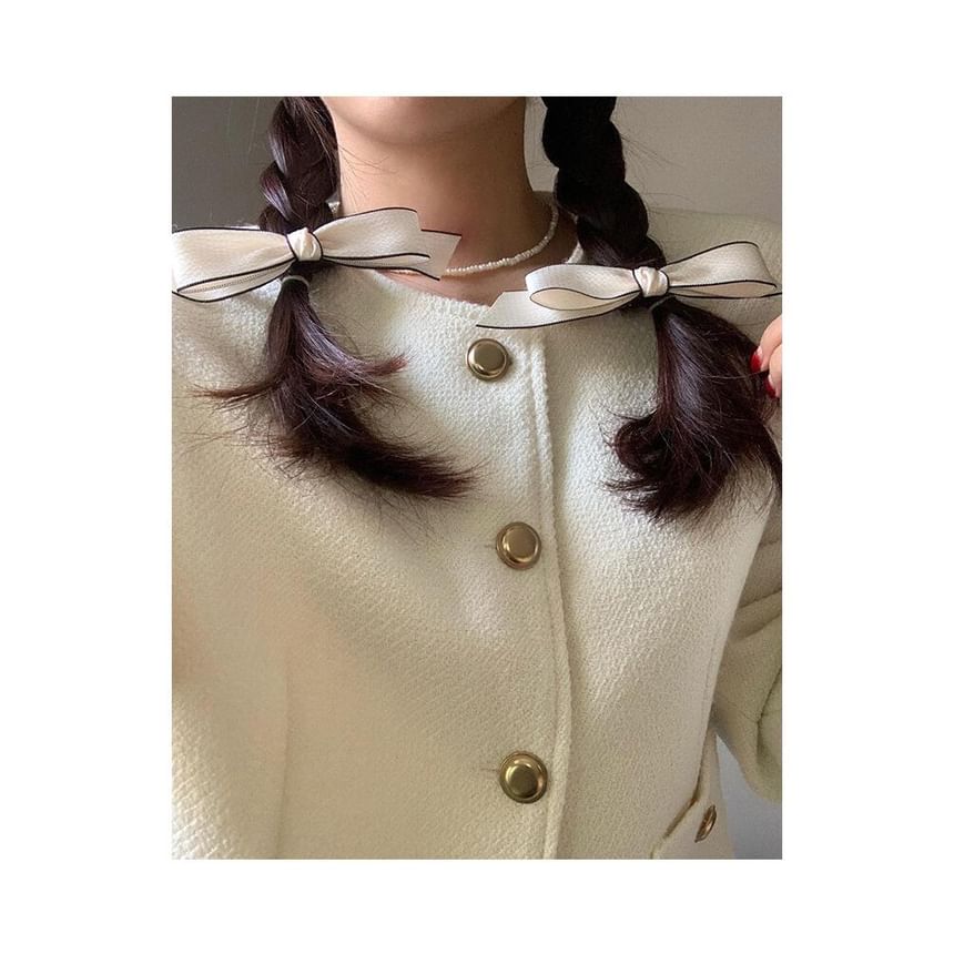 / Trim Set Hair Clip Bow Contrast FashionChic