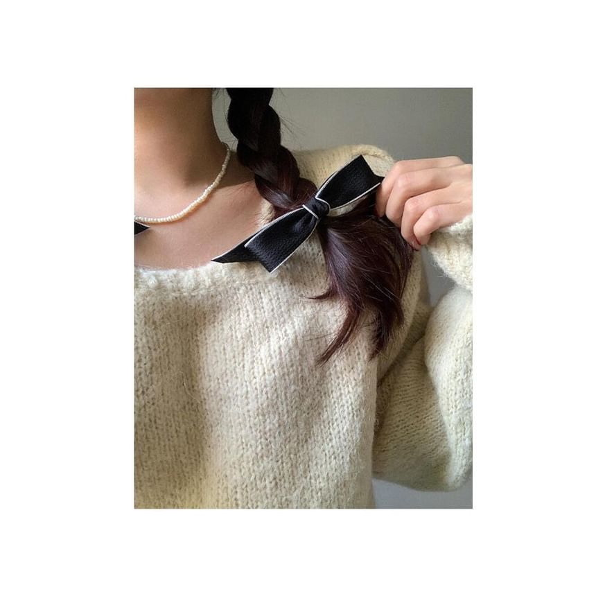 / Trim Set Hair Clip Bow Contrast FashionChic