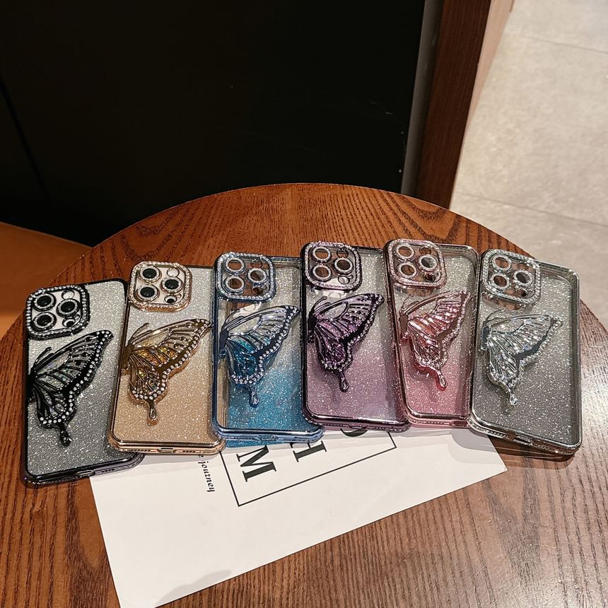 Embellished Stand Phone Case Butterfly FashionChic