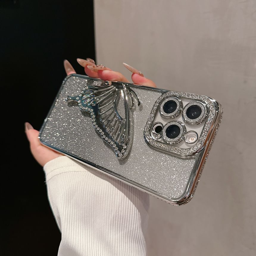 Embellished Stand Phone Case Butterfly FashionChic