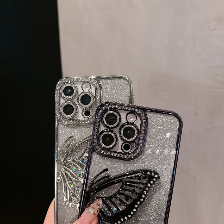 Embellished Stand Phone Case Butterfly FashionChic