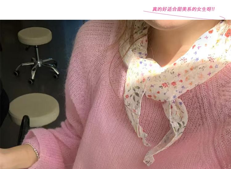 Neckerchief Floral Print FashionChic