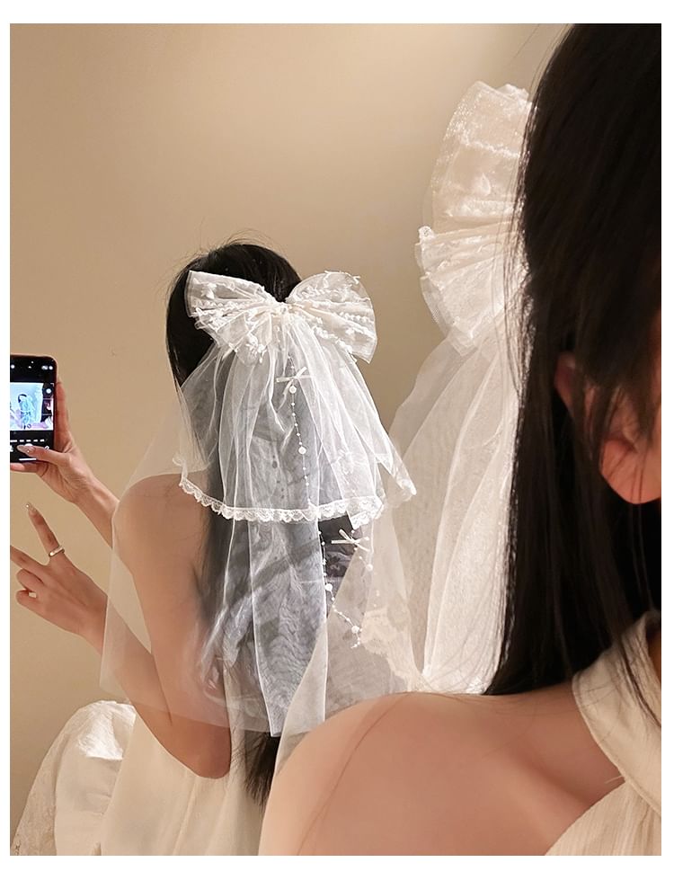 Bow Veil Plain FashionChic