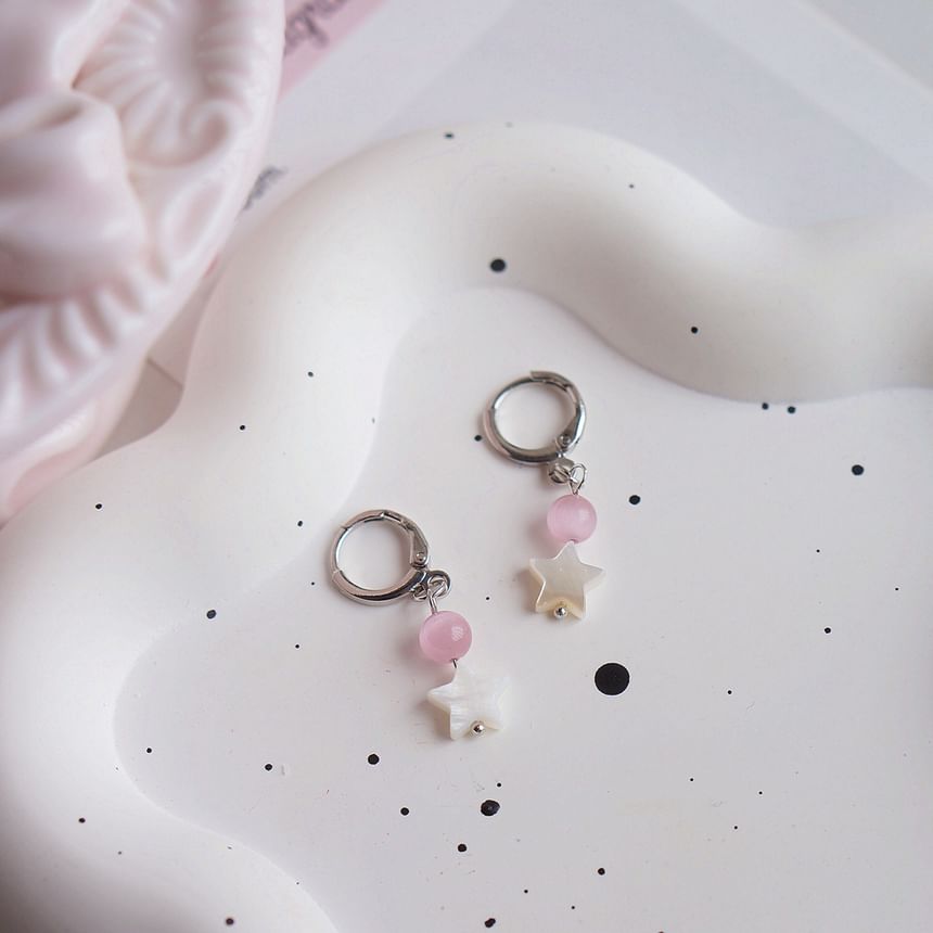 Beaded Star Drop Earring Huggie FashionChic