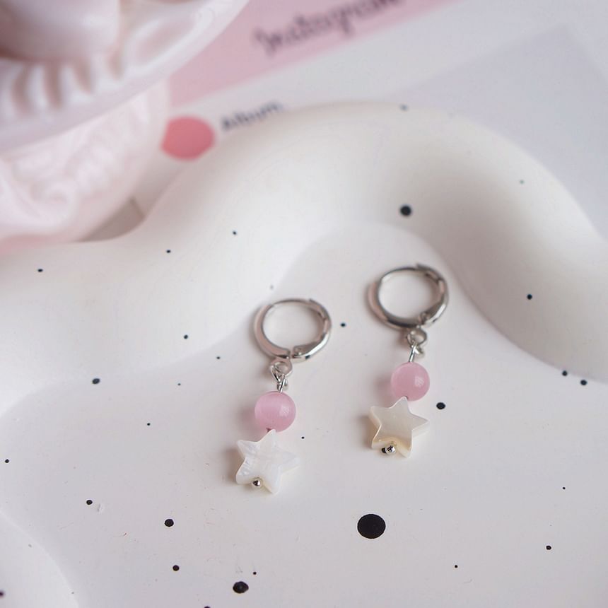 Beaded Star Drop Earring Huggie FashionChic