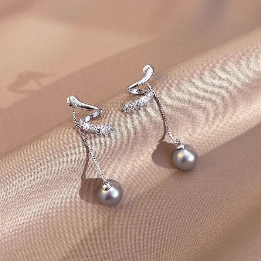 Earring Faux Dangle Pearl Rhinestone FashionChic
