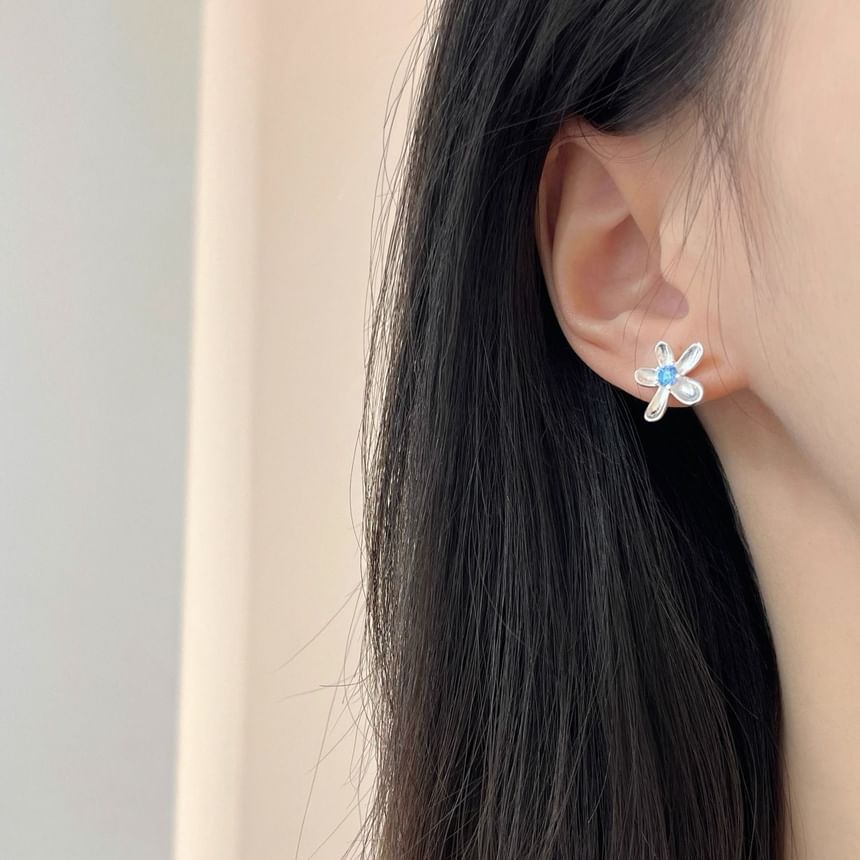 Earring Alloy Floral Stud Rhinestone FashionChic
