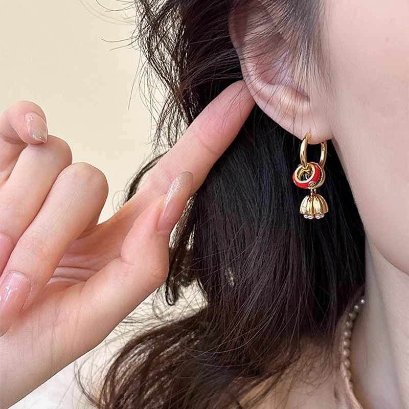 Drop Lotus Alloy Earring FashionChic