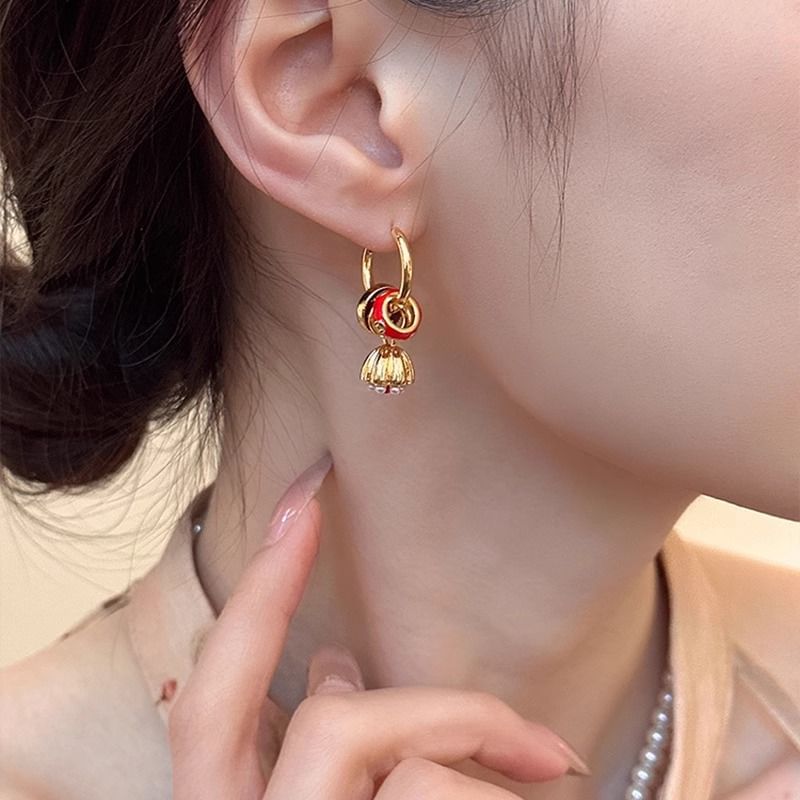 Drop Lotus Alloy Earring FashionChic